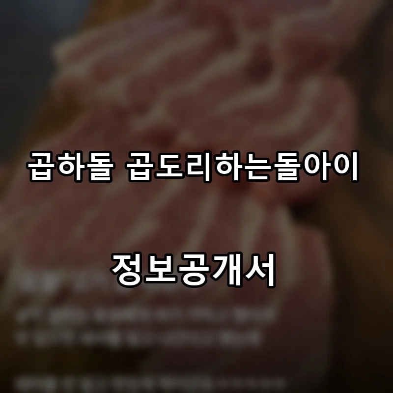 곱하돌 곱도리하는돌아이 프랜차이즈 창업 비용 정보공개서 요약