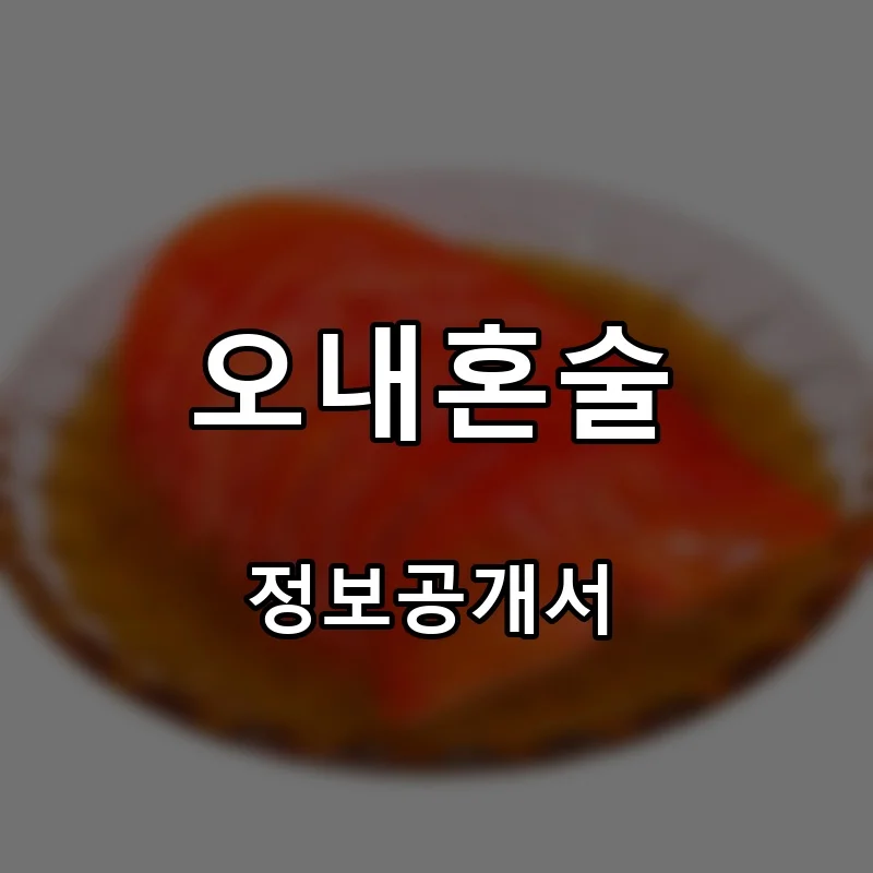 오내혼술 프랜차이즈 창업 비용 정보공개서 요약