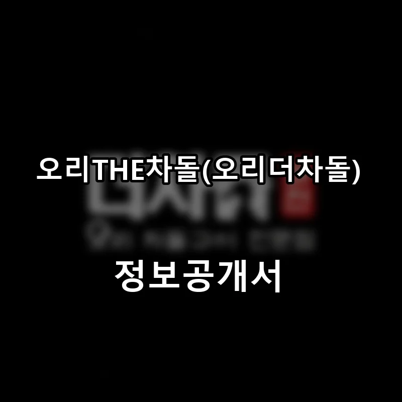 오리THE차돌(오리더차돌) 프랜차이즈 창업 비용 정보공개서 요약