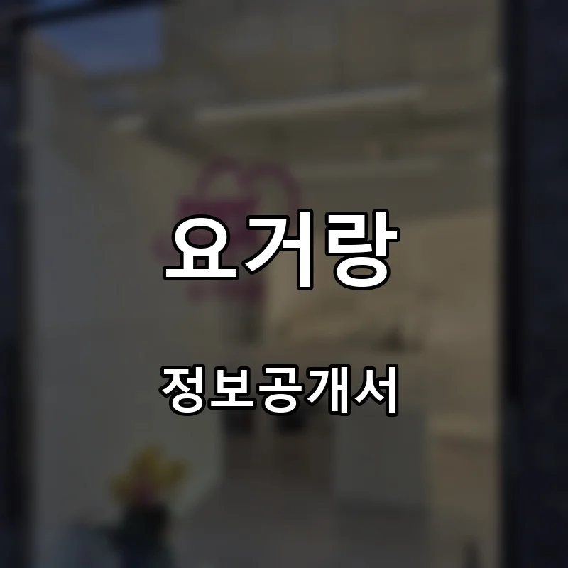 요거랑 프랜차이즈 창업 비용 정보공개서 요약