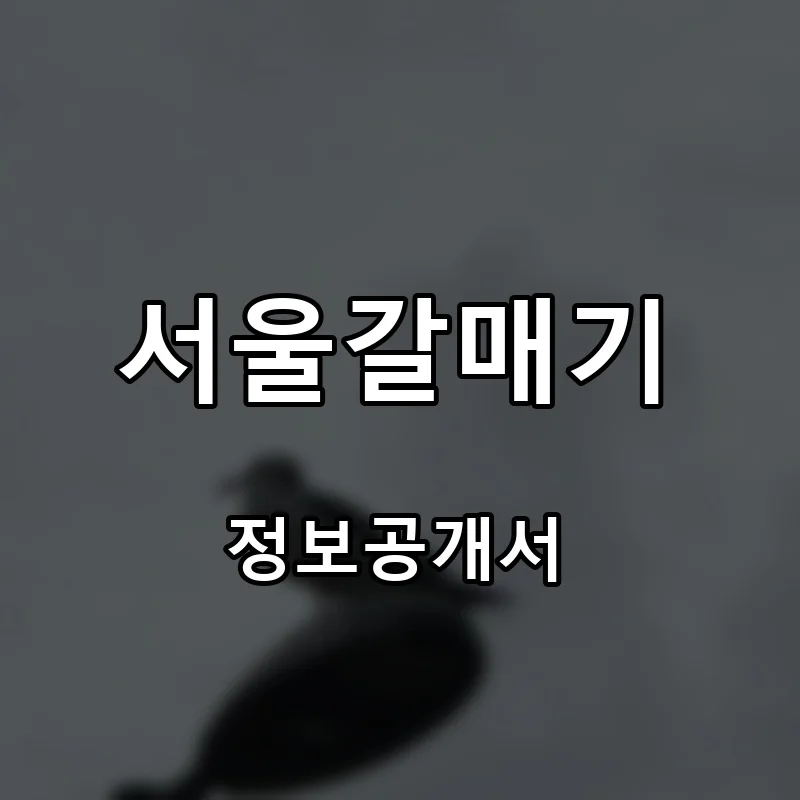서울갈매기 프랜차이즈 창업 비용 정보공개서 요약