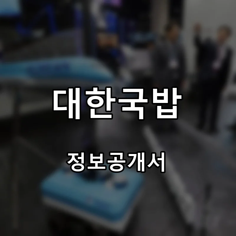 대한국밥 프랜차이즈 창업 비용 정보공개서 요약