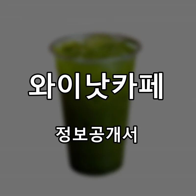 와이낫카페 프랜차이즈 창업 비용 정보공개서 요약