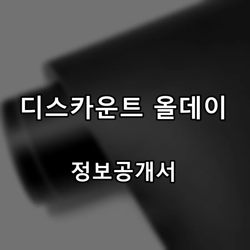 디스카운트 올데이 프랜차이즈 창업 비용 정보공개서 요약