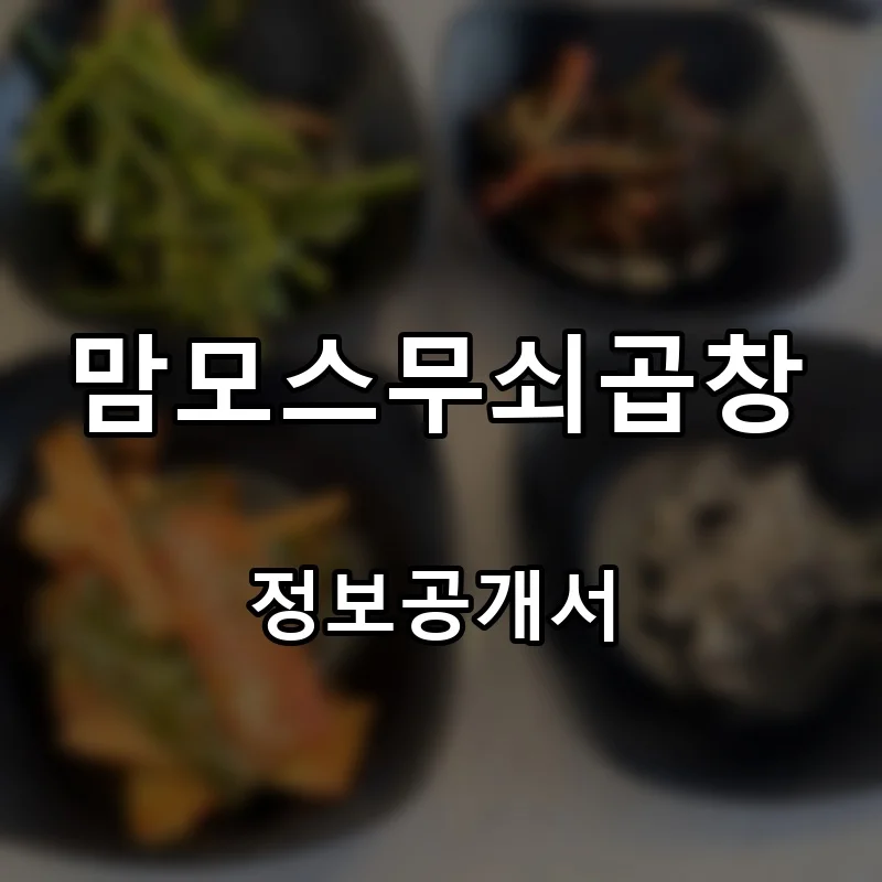 맘모스무쇠곱창 프랜차이즈 창업 비용 정보공개서 요약