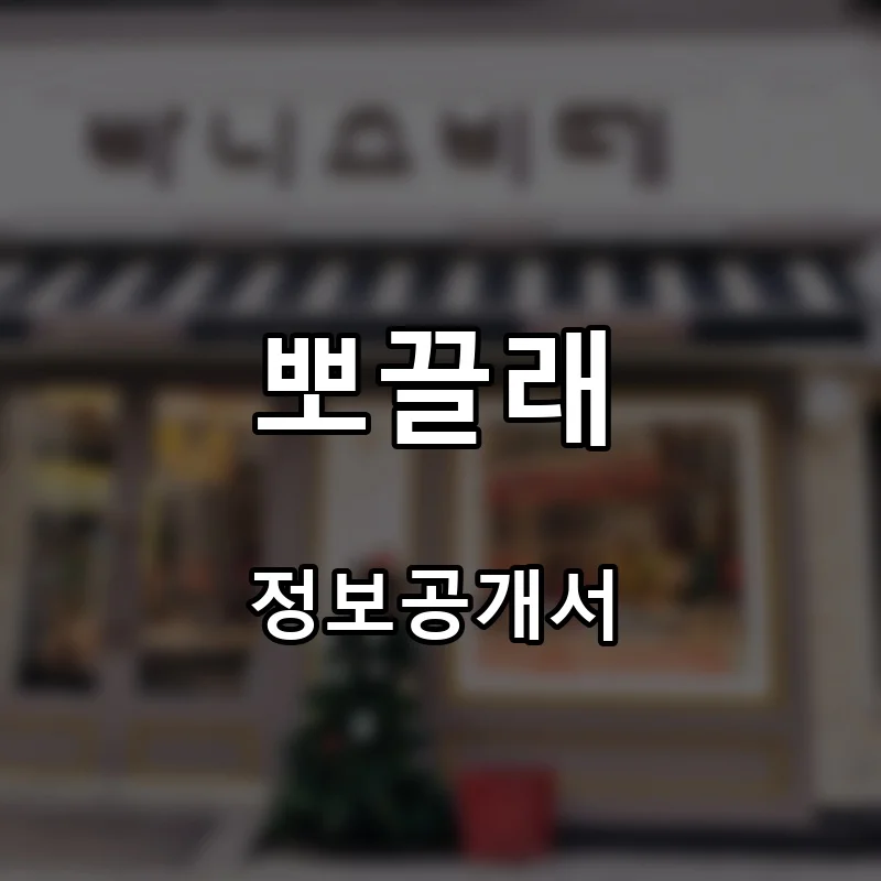 뽀끌래 프랜차이즈 창업 비용 정보공개서 요약