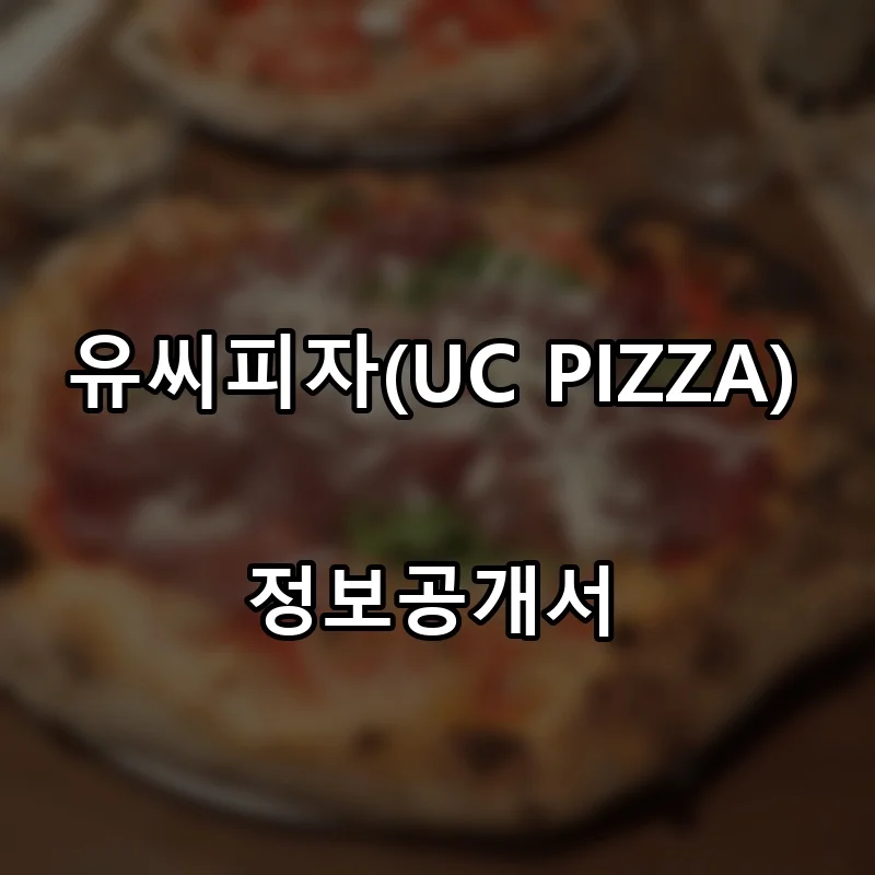 유씨피자(UC PIZZA) 프랜차이즈 창업 비용 정보공개서 요약