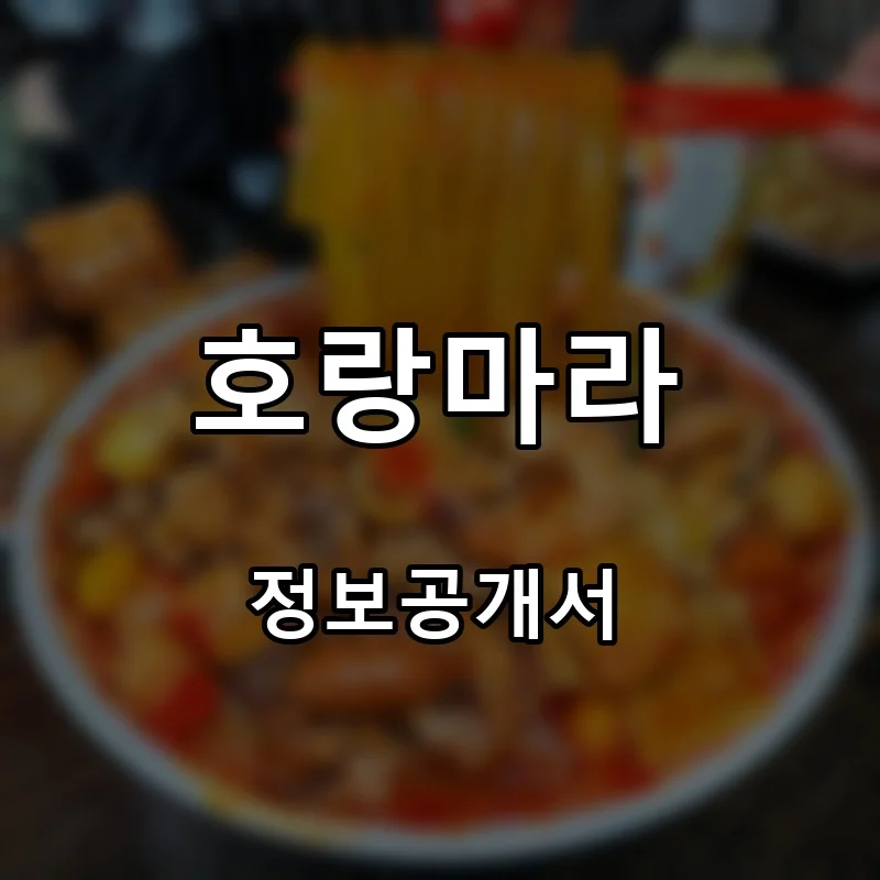 호랑마라 프랜차이즈 창업 비용 정보공개서 요약
