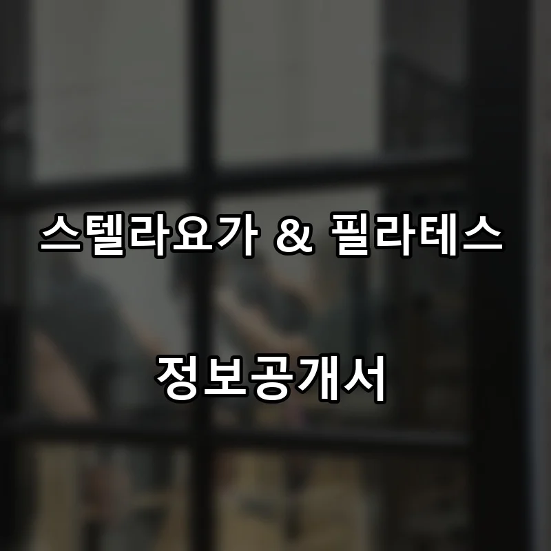 스텔라요가 & 필라테스 프랜차이즈 창업 비용 정보공개서 요약