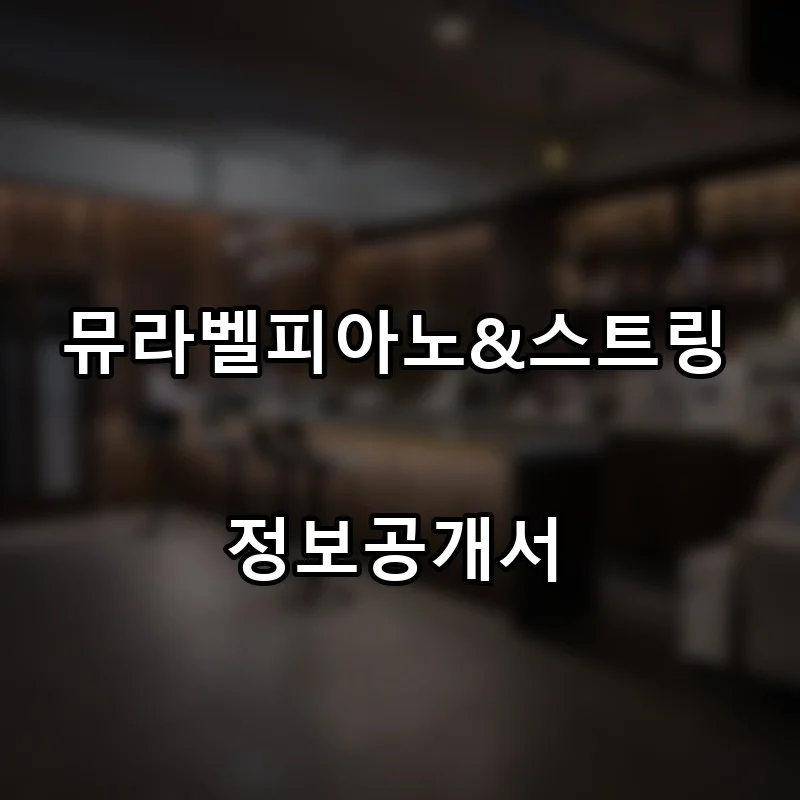 뮤라벨피아노&스트링 창업 프랜차이즈 정보공개서 요약 2025.11.26