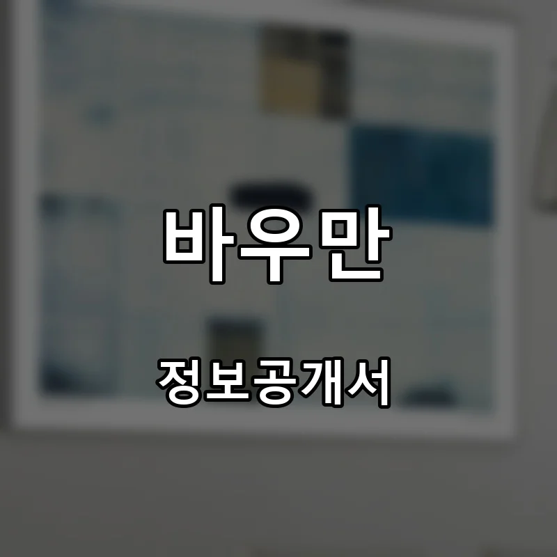바우만 창업 프랜차이즈 정보공개서 요약 2026.02.13