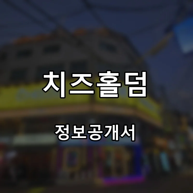 치즈홀덤 프랜차이즈 창업 비용 정보공개서 요약