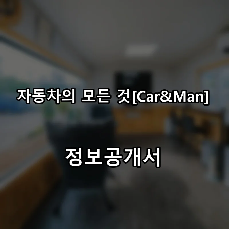 자동차의 모든 것[Car&Man] 프랜차이즈 창업 비용 정보공개서 요약