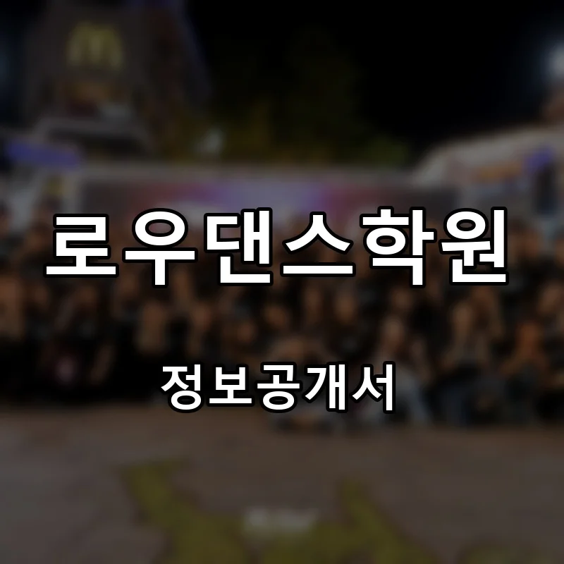 로우댄스학원 프랜차이즈 창업 비용 정보공개서 요약