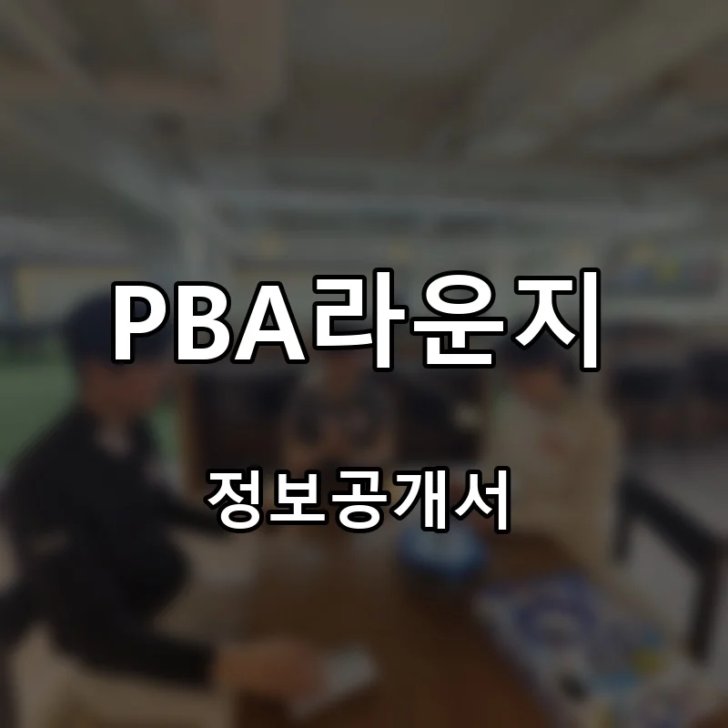 PBA라운지 프랜차이즈 창업 비용 정보공개서 요약
