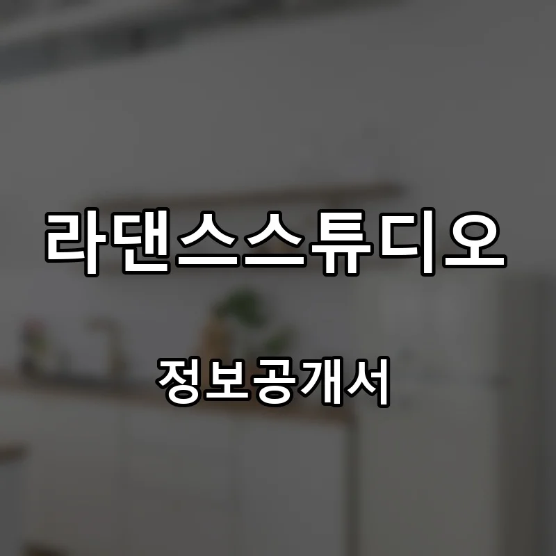 라댄스스튜디오 프랜차이즈 창업 비용 정보공개서 요약