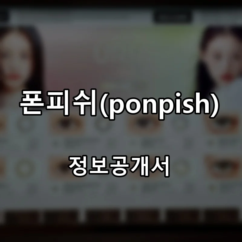 폰피쉬(ponpish) 프랜차이즈 창업 비용 정보공개서 요약