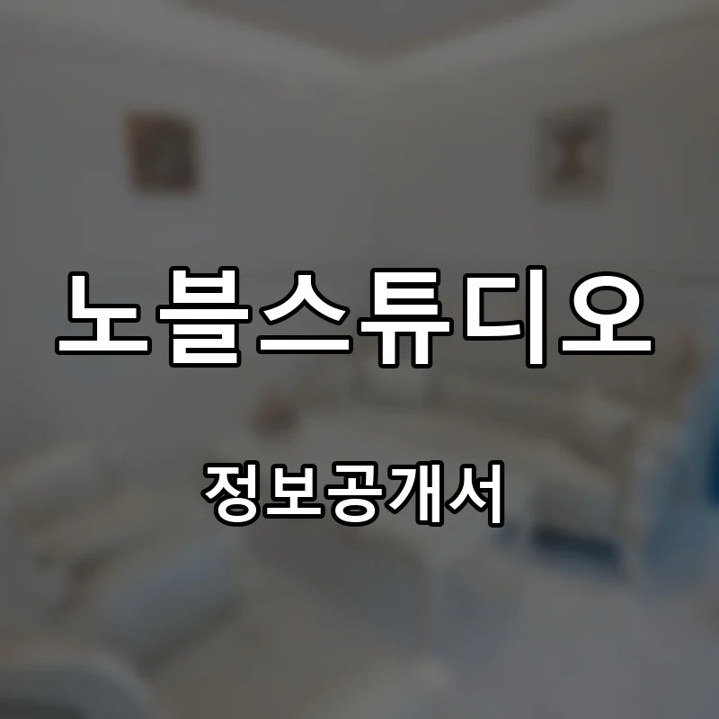 노블스튜디오 프랜차이즈 창업 비용 정보공개서 요약