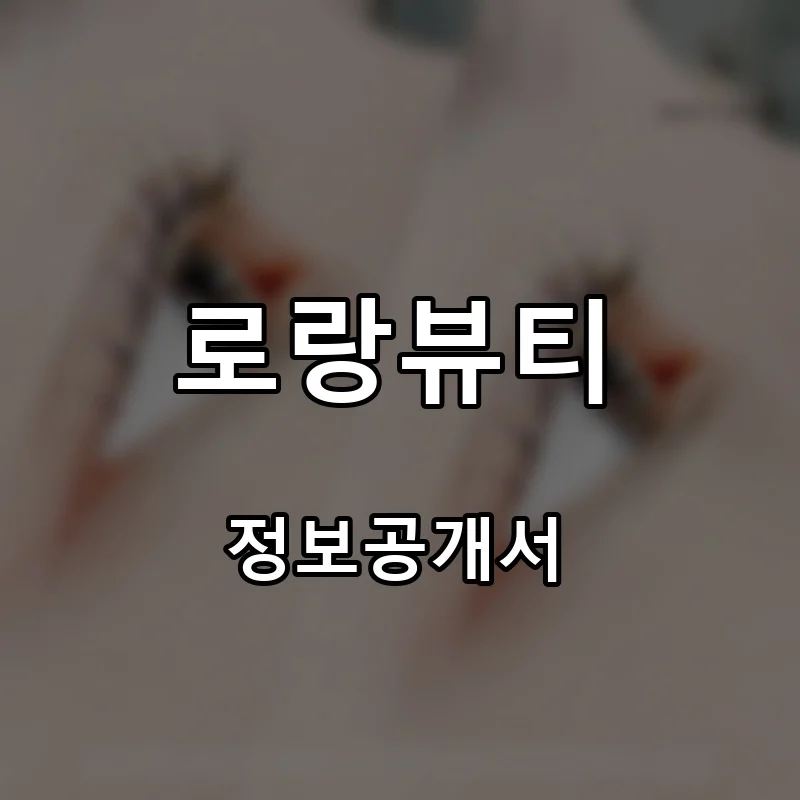 로랑뷰티 프랜차이즈 창업 비용 정보공개서 요약