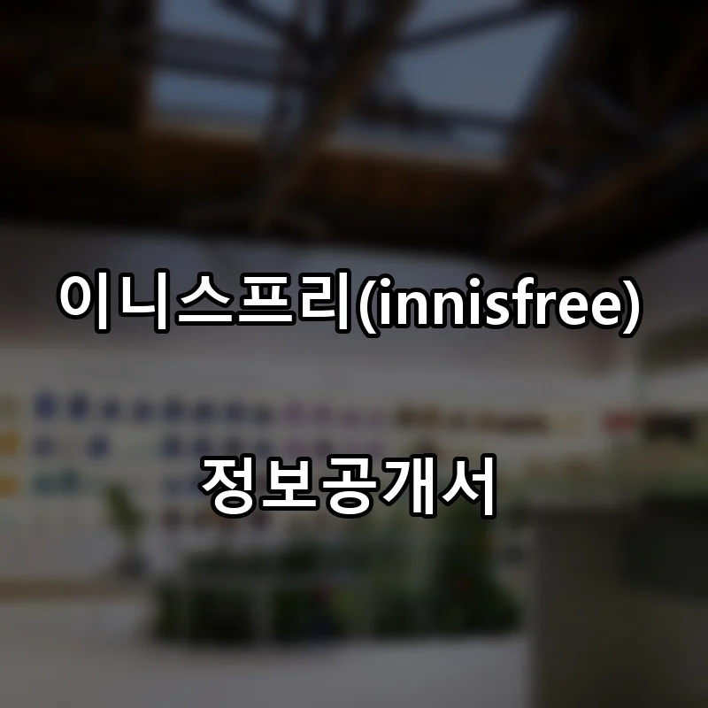 이니스프리(innisfree) 프랜차이즈 창업 비용 정보공개서 요약