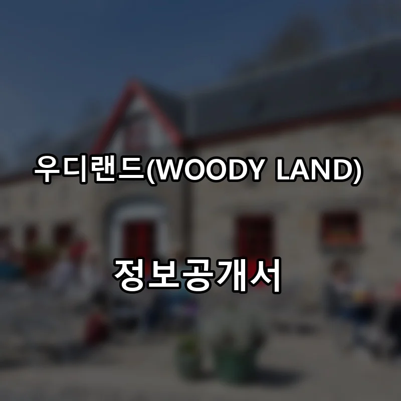 우디랜드(WOODY LAND) 프랜차이즈 창업 비용 정보공개서 요약