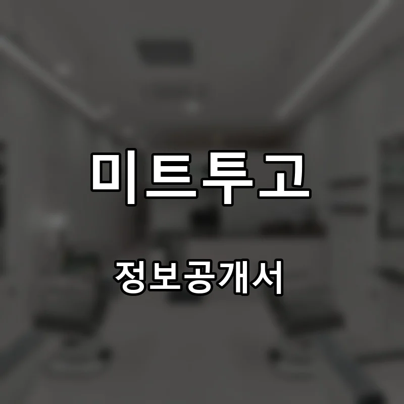 미트투고 프랜차이즈 창업 비용 정보공개서 요약