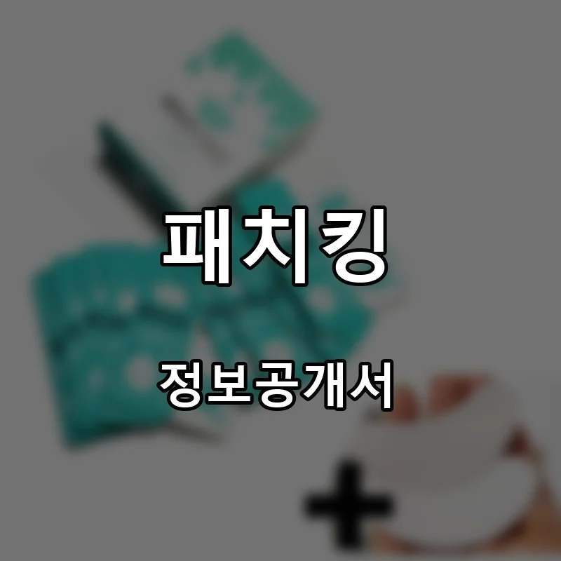 패치킹 프랜차이즈 창업 비용 정보공개서 요약