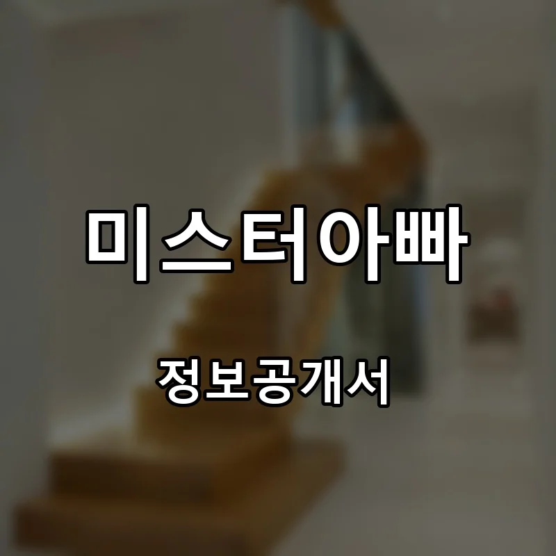미스터아빠 프랜차이즈 창업 비용 정보공개서 요약