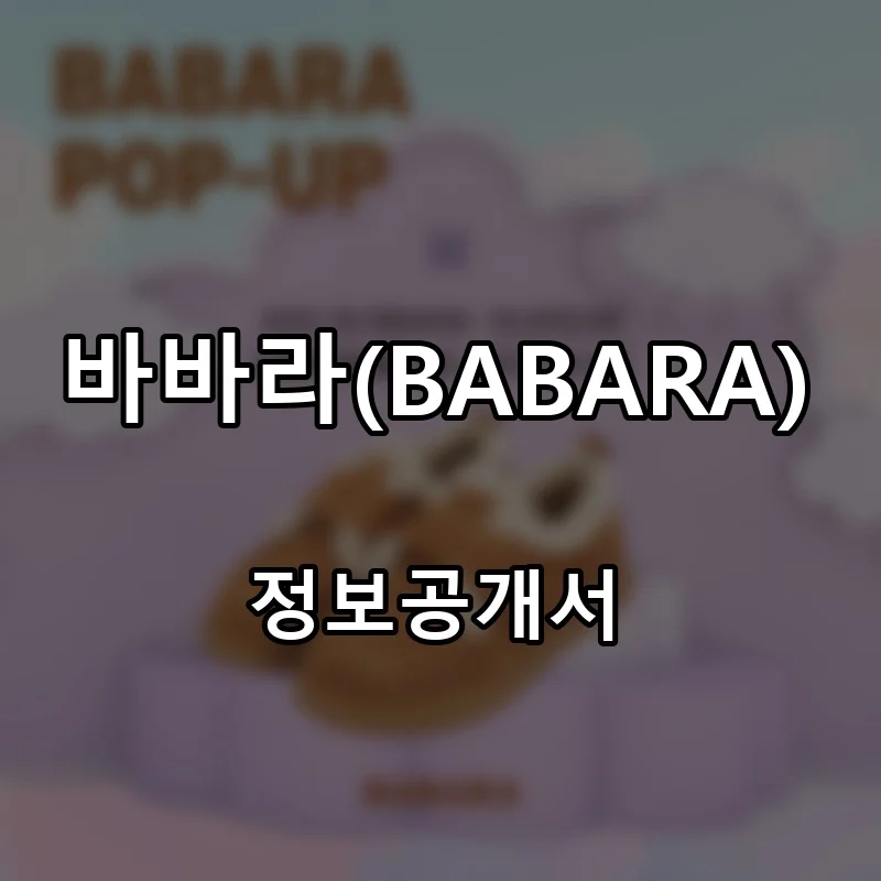 바바라(BABARA) 프랜차이즈 창업 비용 정보공개서 요약