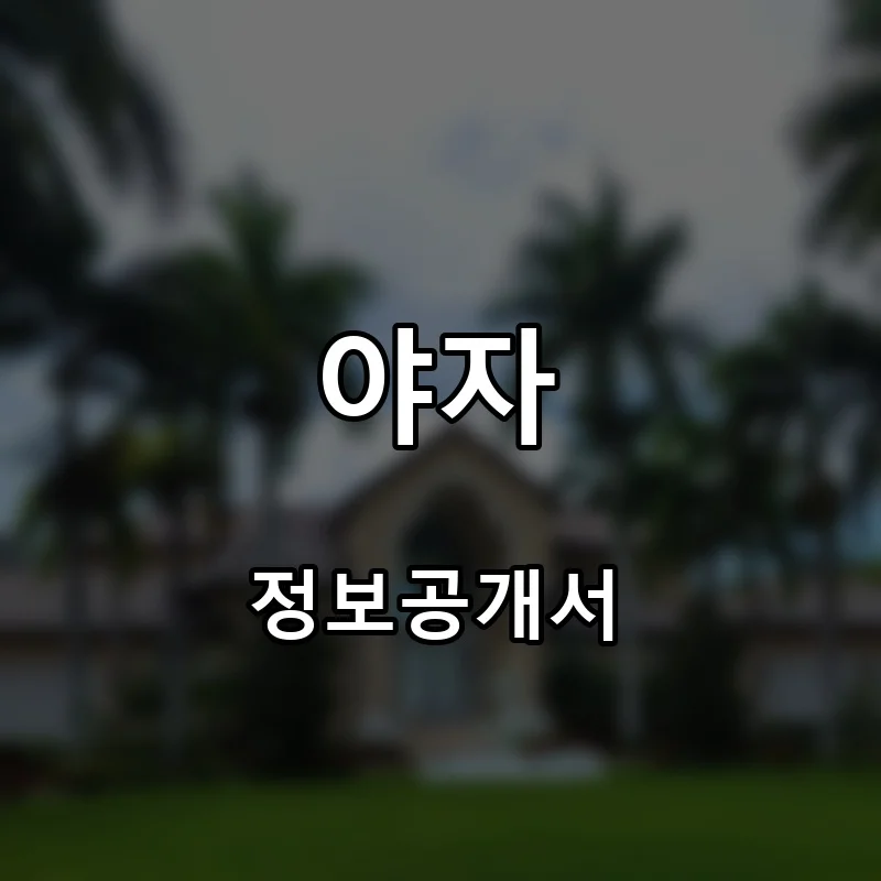 야자 프랜차이즈 창업 비용 정보공개서 요약