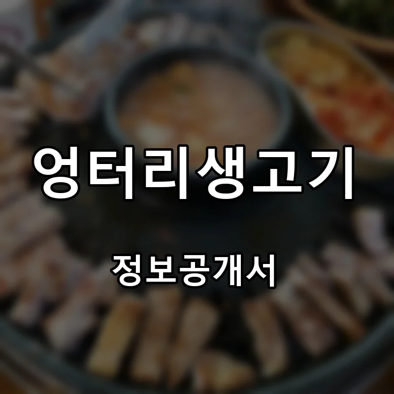 엉터리생고기 프랜차이즈 창업 비용 정보공개서 요약