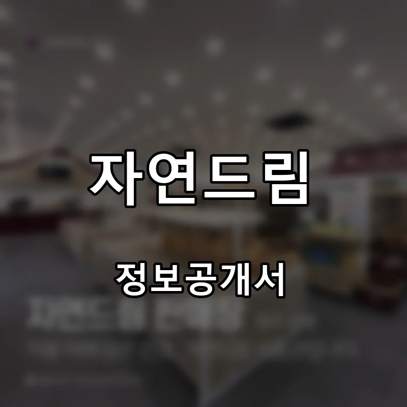 자연드림 프랜차이즈 창업 비용 정보공개서 요약