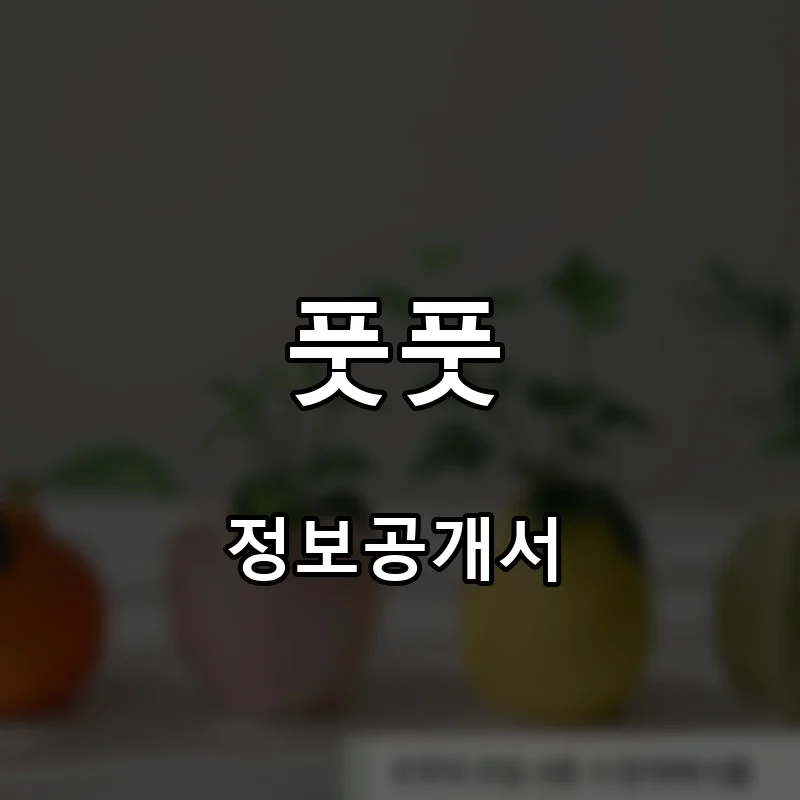 풋풋 창업 프랜차이즈 정보공개서 요약 2025.12.04