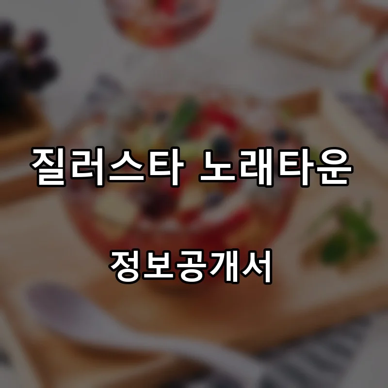질러스타 노래타운(ZILLER STAR MUSIC TOWN) 프랜차이즈 창업 비용 정보공개서 요약