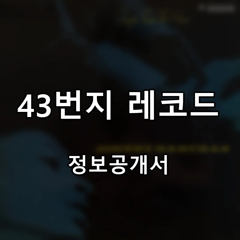 43번지 레코드 프랜차이즈 창업 비용 정보공개서 요약