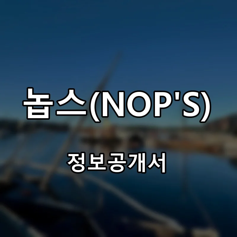 놉스(NOP'S) 프랜차이즈 창업 비용 정보공개서 요약