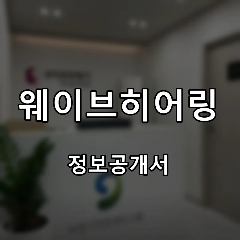 웨이브히어링 프랜차이즈 창업 비용 정보공개서 요약