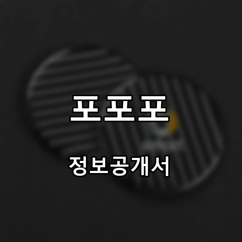 포포포 프랜차이즈 창업 비용 정보공개서 요약