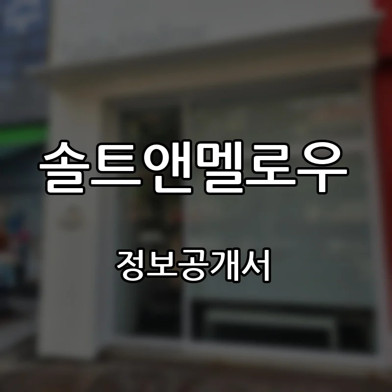 솔트앤멜로우 창업 프랜차이즈 정보공개서 요약 2026.10.08