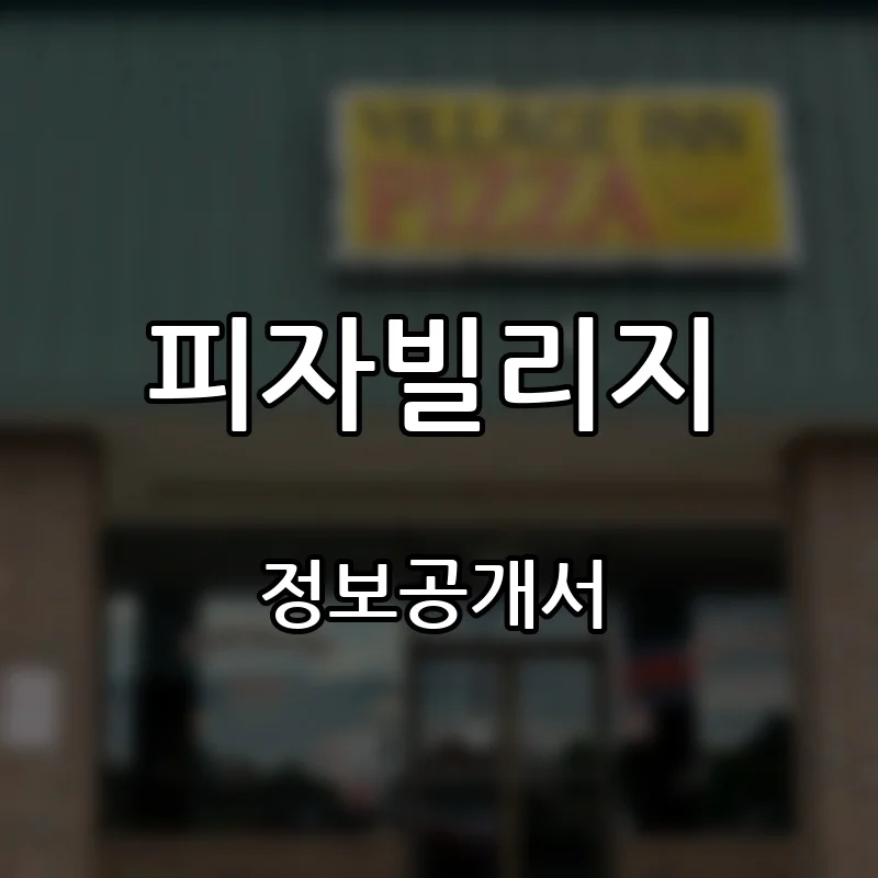 피자빌리지 프랜차이즈 창업 비용 정보공개서 요약