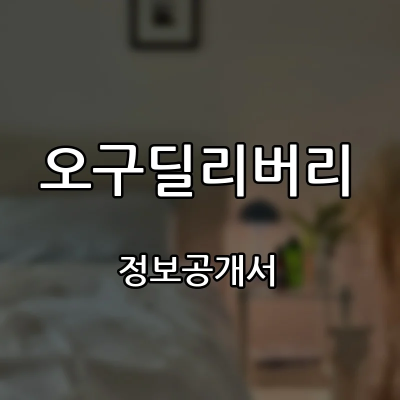오구딜리버리 프랜차이즈 창업 비용 정보공개서 요약