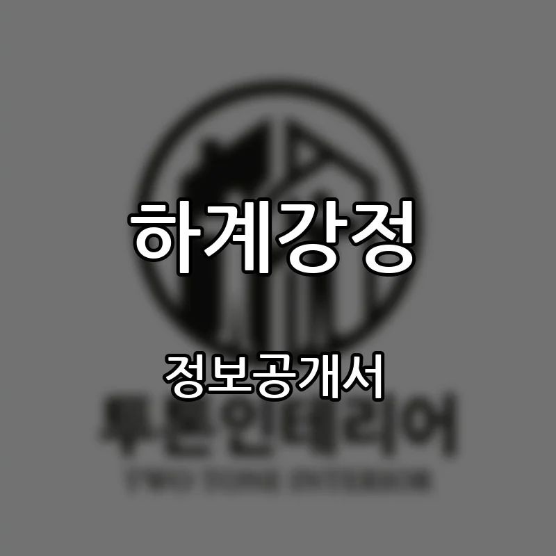 하계강정 창업 프랜차이즈 정보공개서 요약 2026.09.21