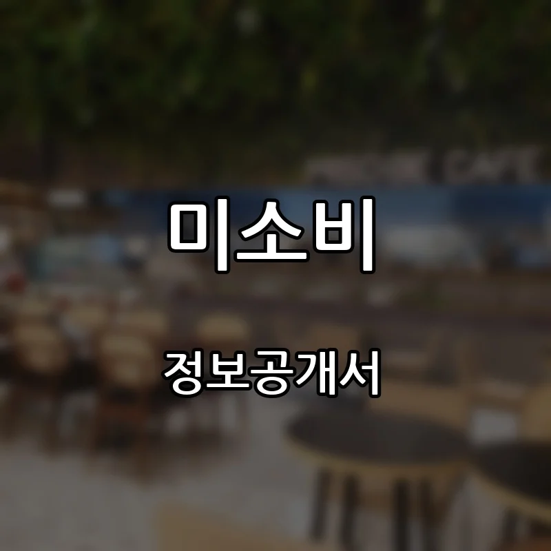 미소비 창업 프랜차이즈 정보공개서 요약 2026.09.21