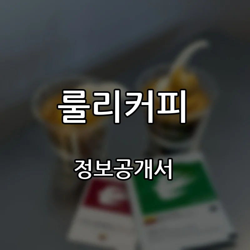 룰리커피 창업 프랜차이즈 정보공개서 요약 2026.09.18