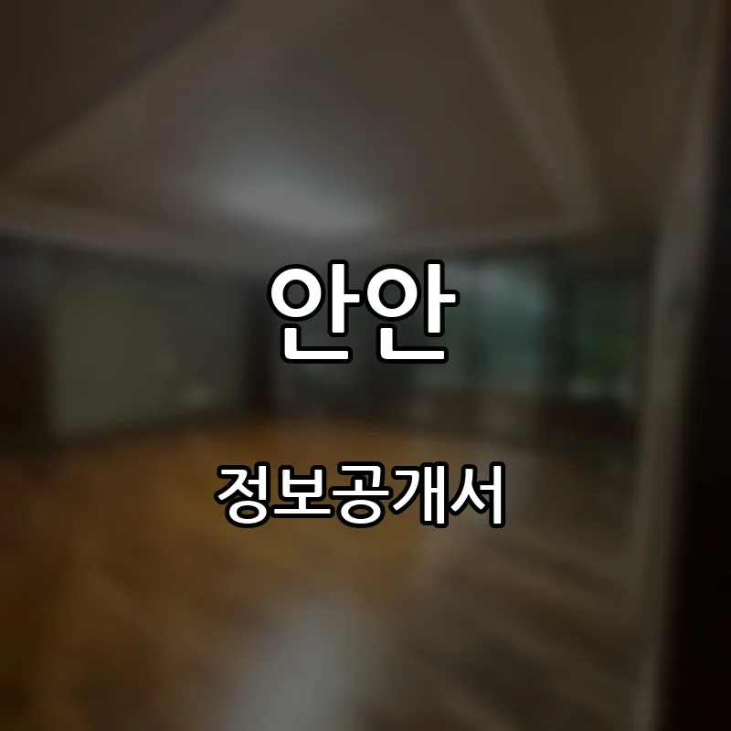 안안 프랜차이즈 창업 비용 정보공개서 요약