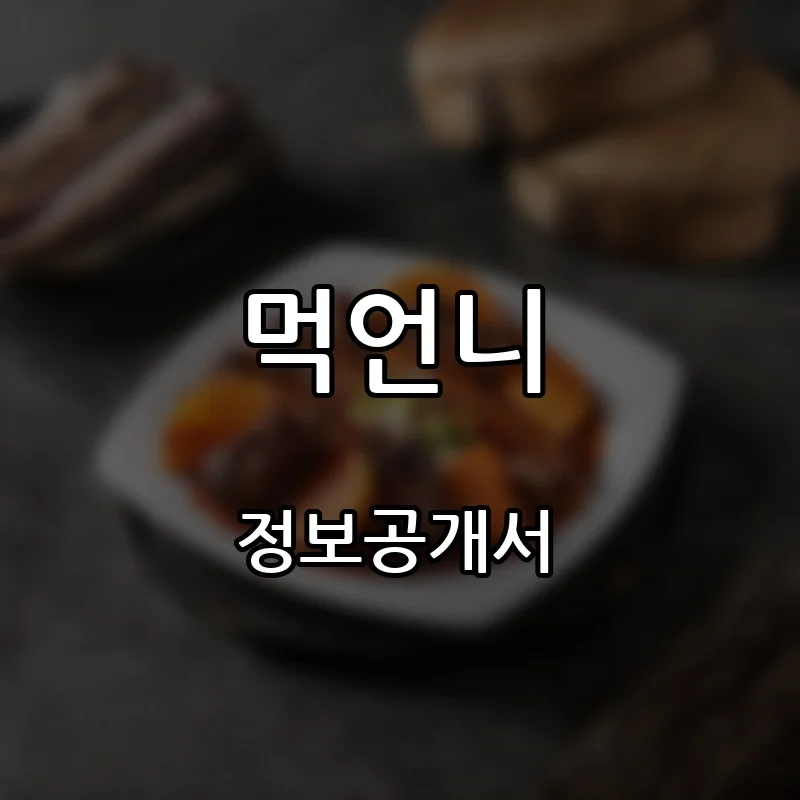 먹언니 프랜차이즈 창업 비용 정보공개서 요약