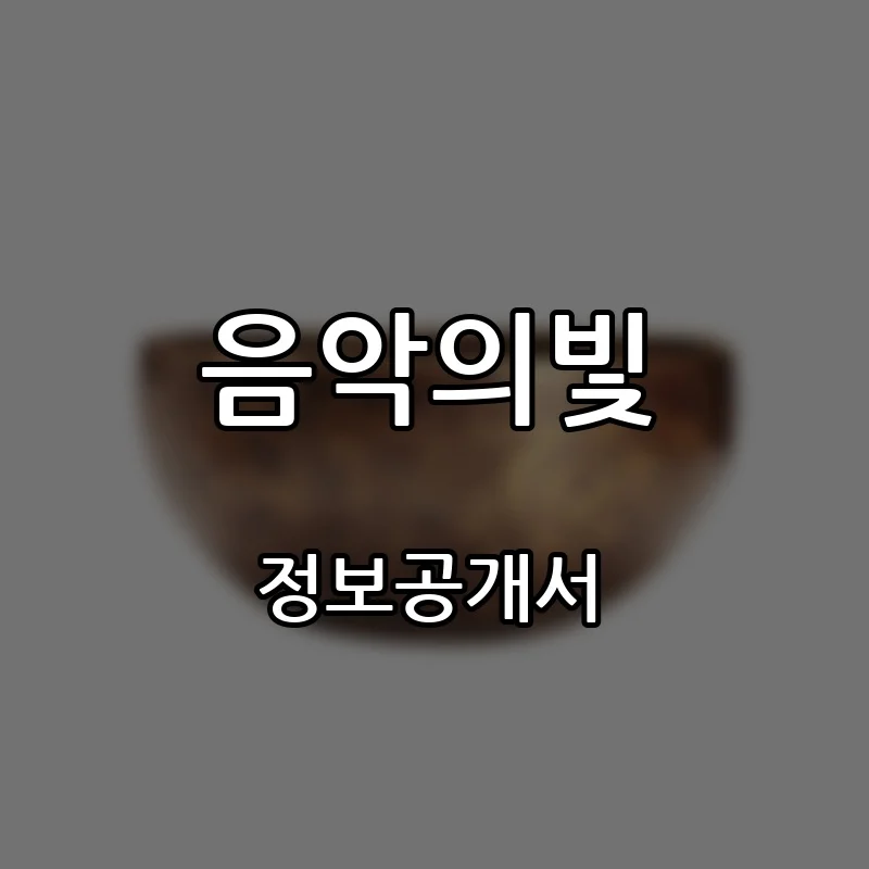 음악의빛 프랜차이즈 창업 비용 정보공개서 요약