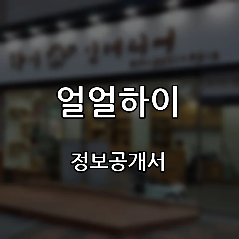 얼얼하이 프랜차이즈 창업 비용 정보공개서 요약