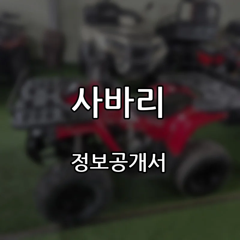 사바리 창업 프랜차이즈 정보공개서 요약 2026.09.01