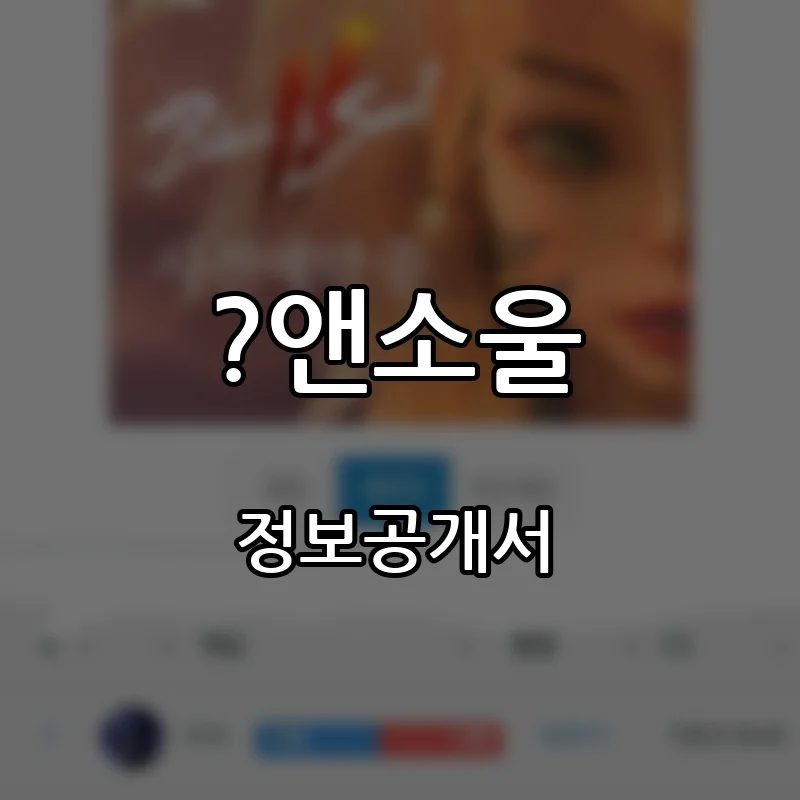 ?앤소울 창업 프랜차이즈 정보공개서 요약 2026.04.07